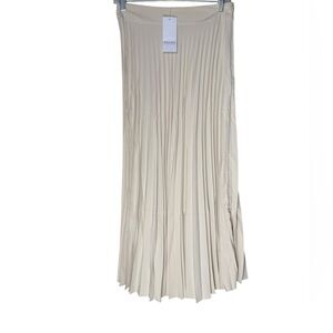 Design History Pleated Midi Skirt Medium Tan Beige Neutral Flowy Lightweight NWT